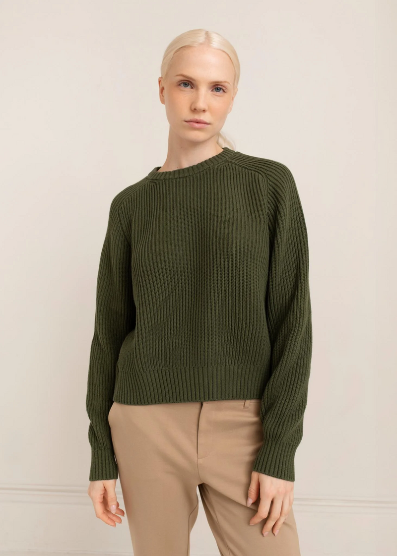 Avery Crewneck Sweater - Bronze Green