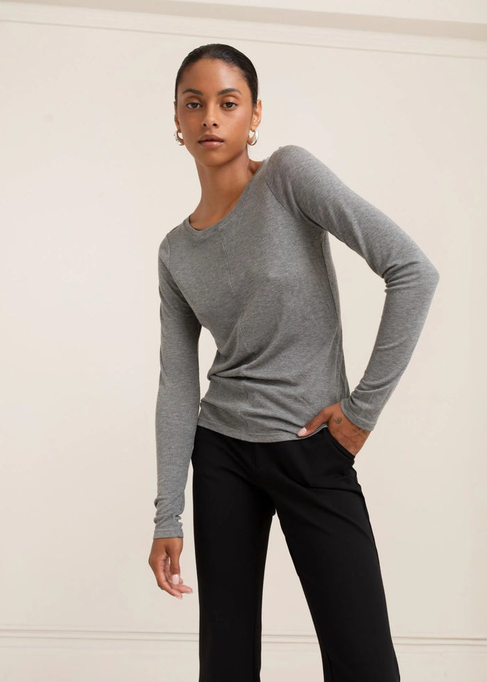 Zuri Long Sleeve - Melange Grey