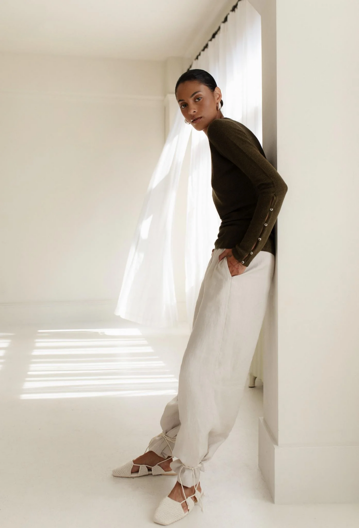 Moira Long Sleeve - Dark Olive Mix