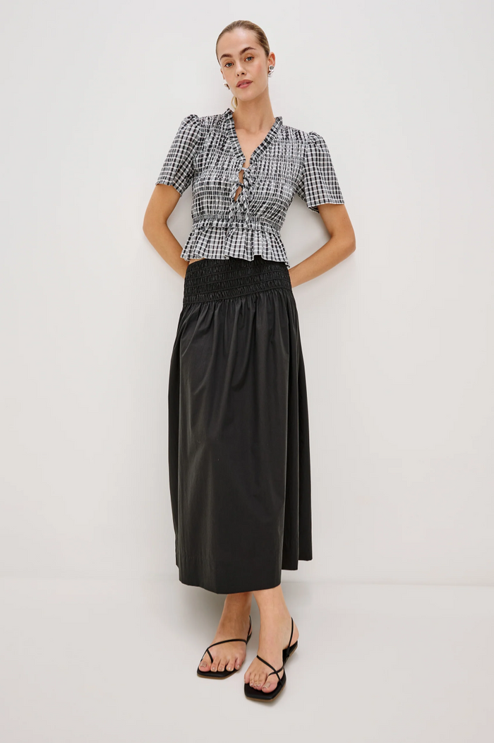 Portia Top - Ash Seersucker