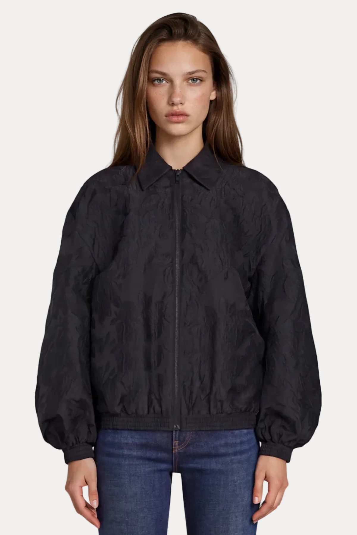 Autumn Bloom Bomber - Black Floral