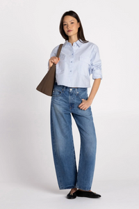 The Modern Cropped Shirt - Icy Stripes