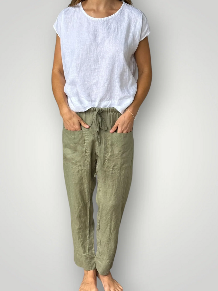 Darcy Linen Pants - Sage