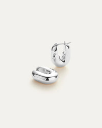 Puffy U Link Earrings - Silver