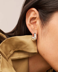 Puffy U Link Earrings - Silver