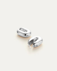 Puffy U Link Earrings - Silver