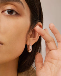 Puffy U Link Earrings - Silver