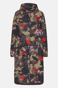 Long Quilt Coat - Floral Camo