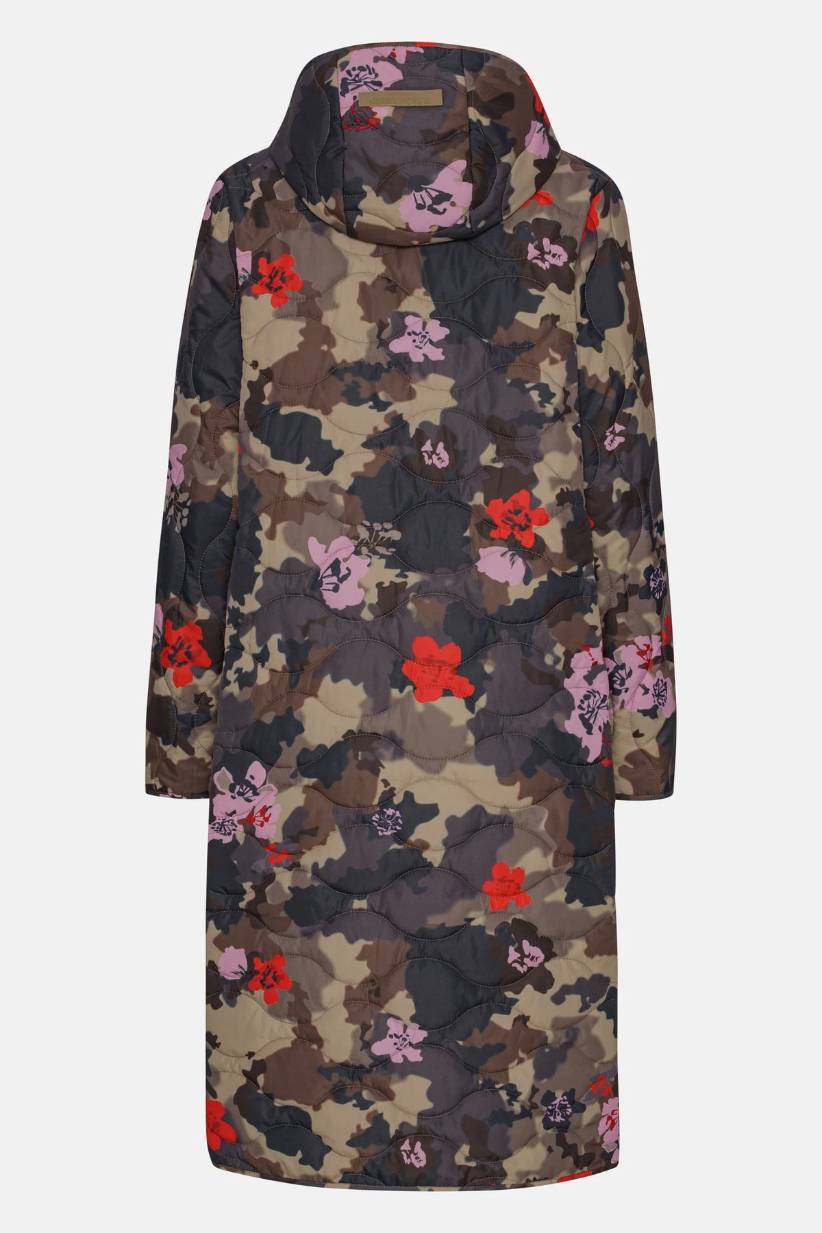 Long Quilt Coat - Floral Camo