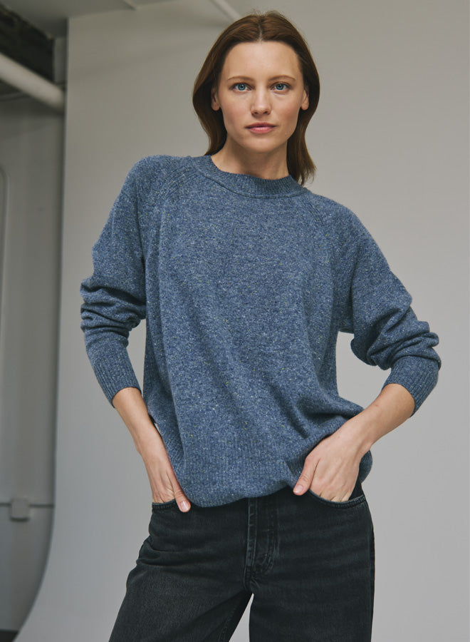 Relaxed Fit Raglan Crew - River Wash