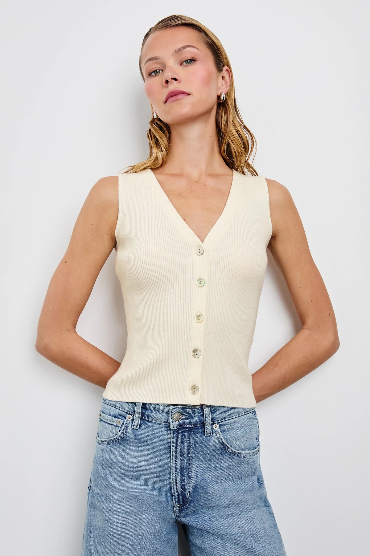 Rosa Vest - Ivory