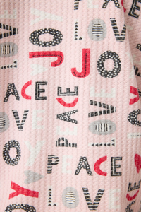 Peace & Joy Waffle Thermal Ski Jammie Set - Blush