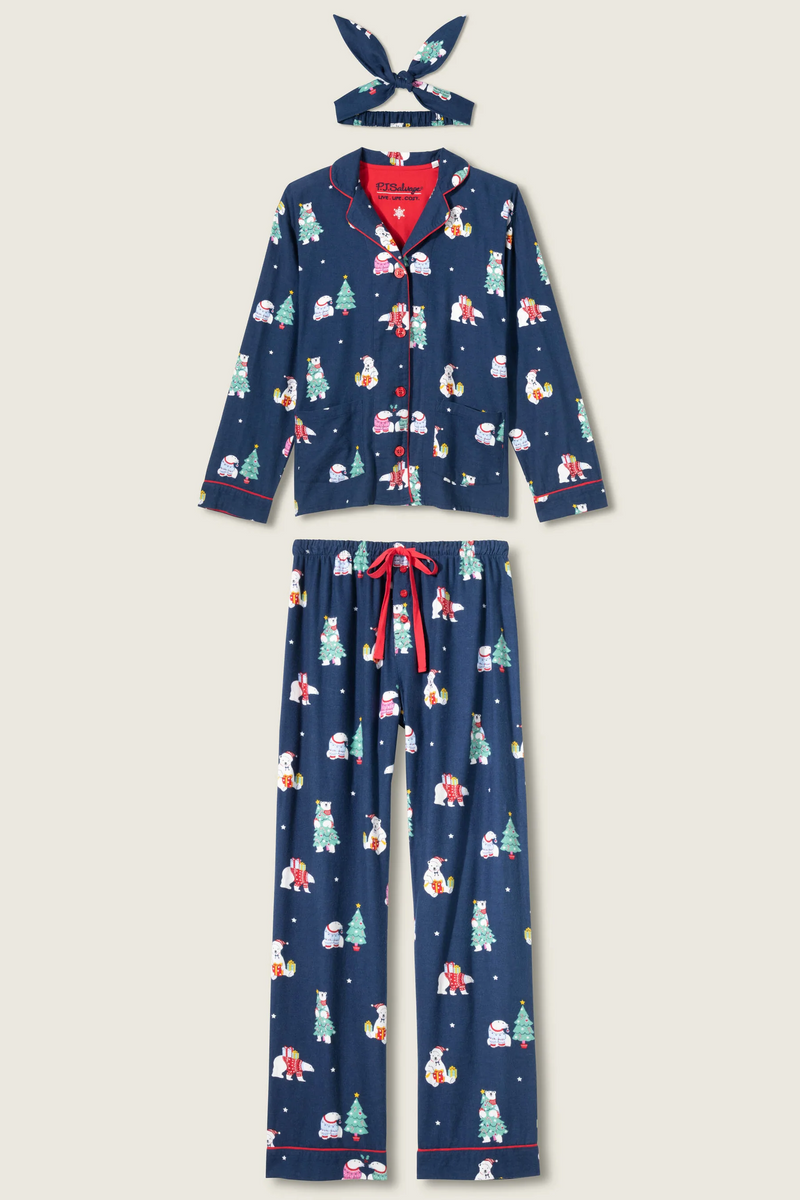 Bearly Awake PJ Set - Navy