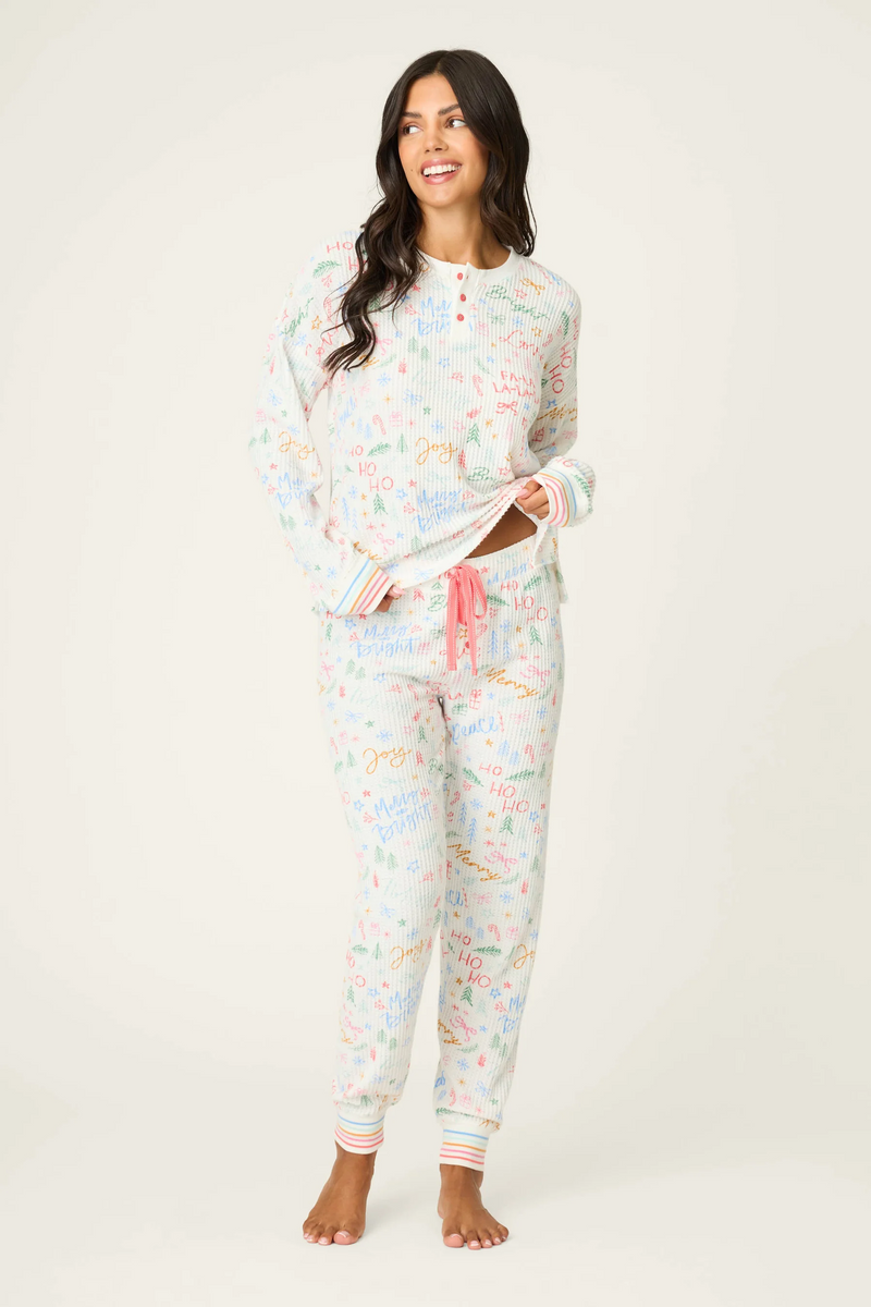 Ski Jammie Classics Fa La La PJ Set - Ivory