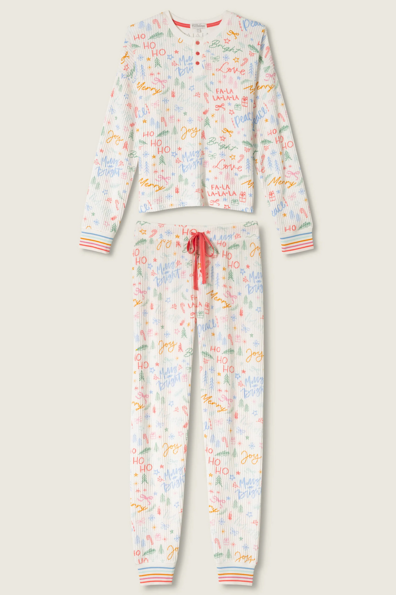 Ski Jammie Classics Fa La La PJ Set - Ivory