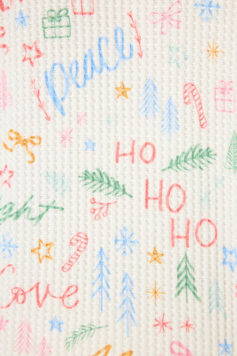 Ski Jammie Classics Fa La La PJ Set - Ivory