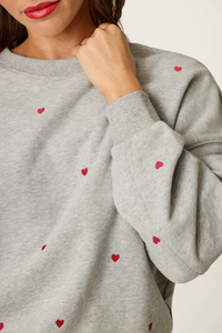 C'est La Vie Embroidered Hearts Frankie Sweatshirt + Good Hang Joggers