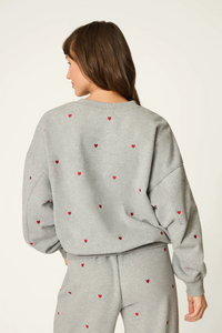 C'est La Vie Embroidered Hearts Frankie Sweatshirt + Good Hang Joggers