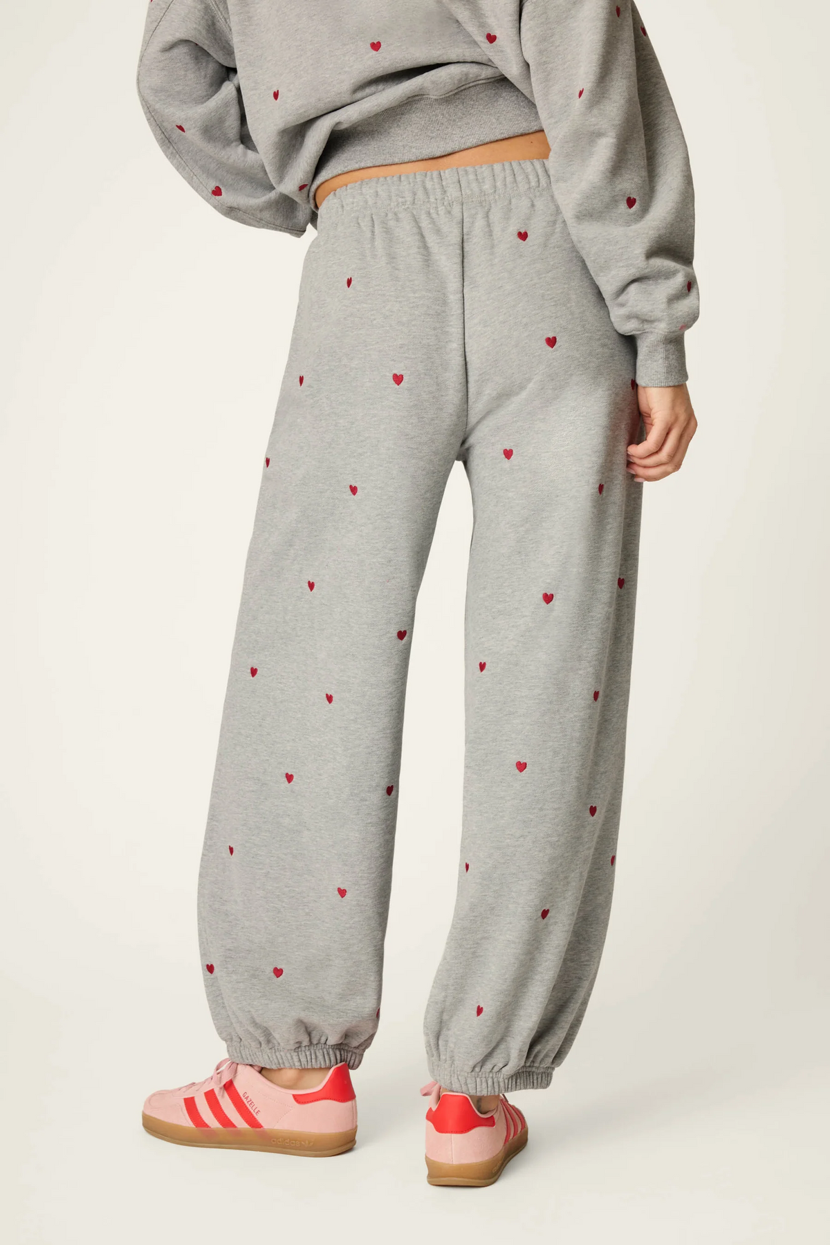 C'est La Vie Embroidered Hearts Frankie Sweatshirt + Good Hang Joggers