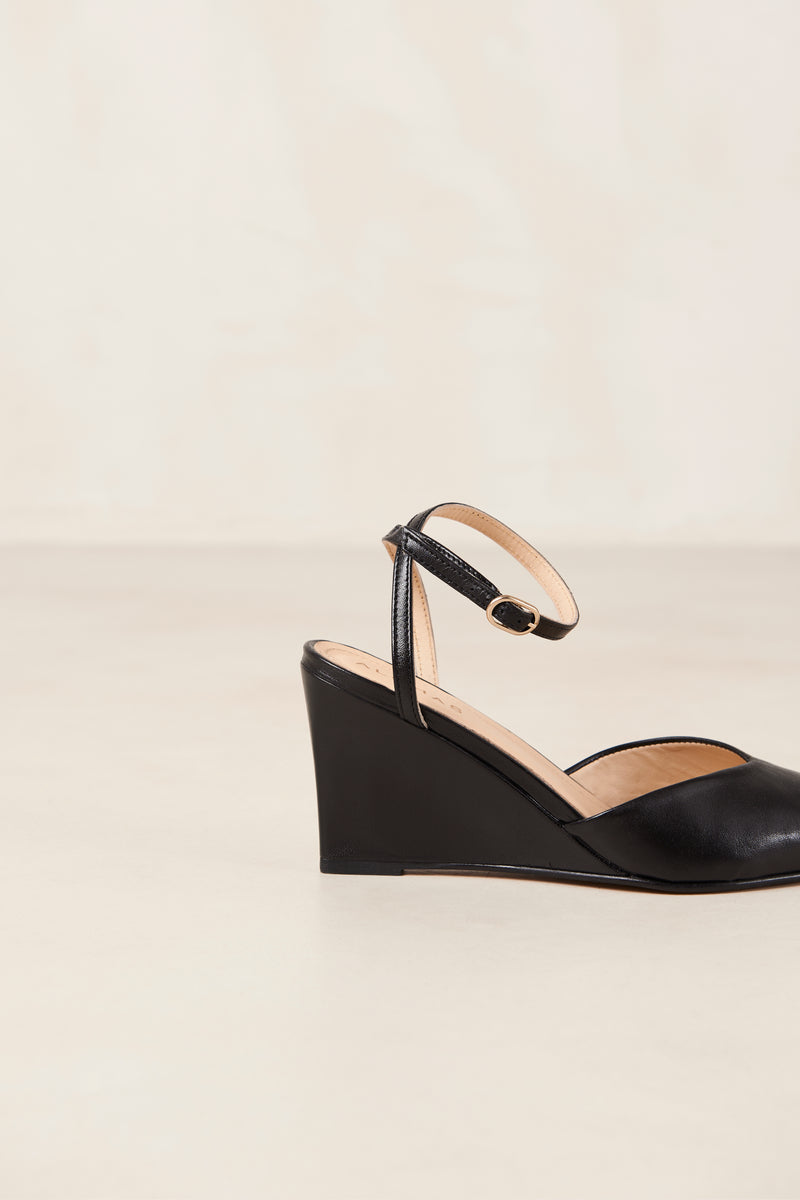 Polly Mule - Black Leather