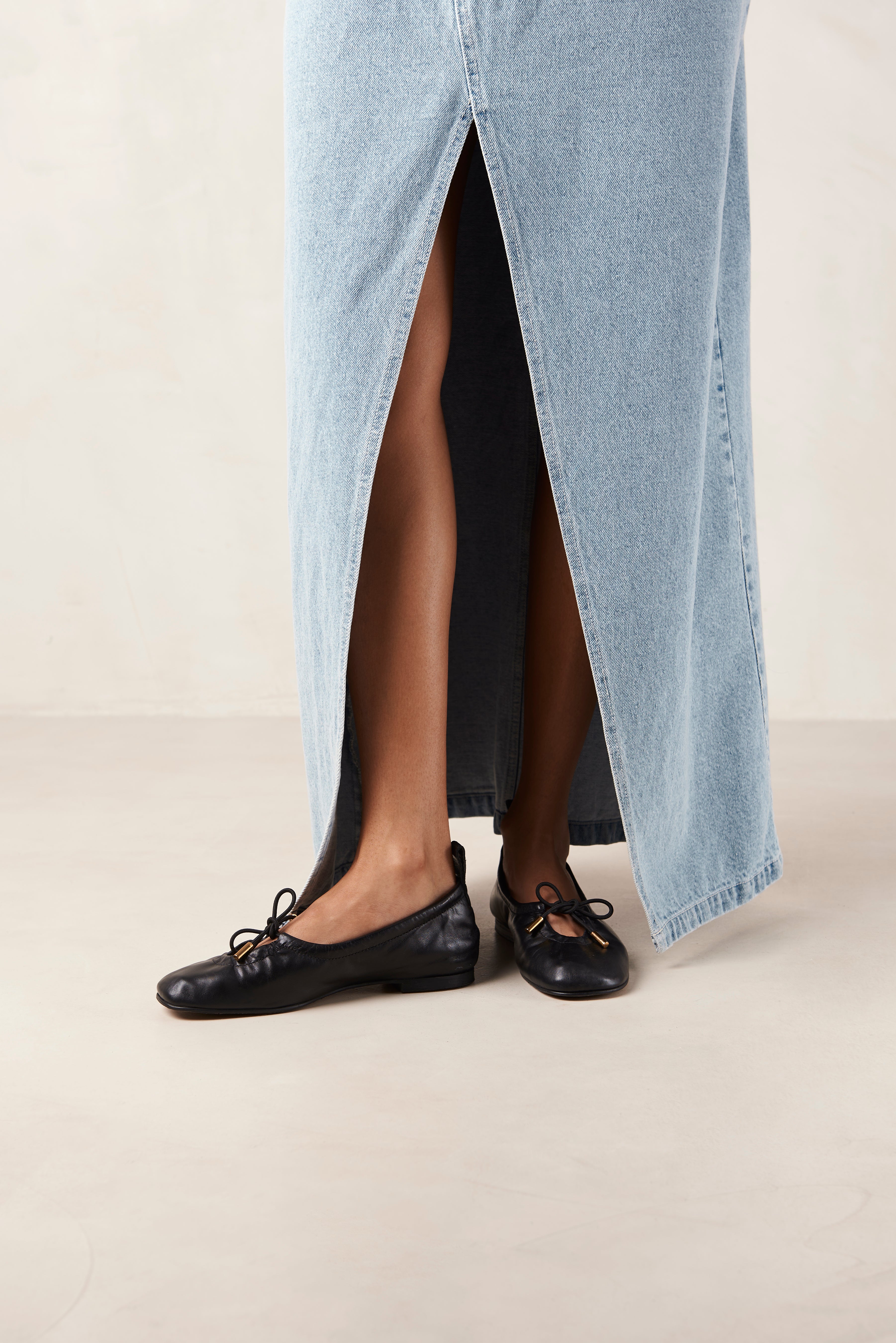 Rosalind Ballet Flat - Black Leather - Alohas – Twist Fashions Inc.