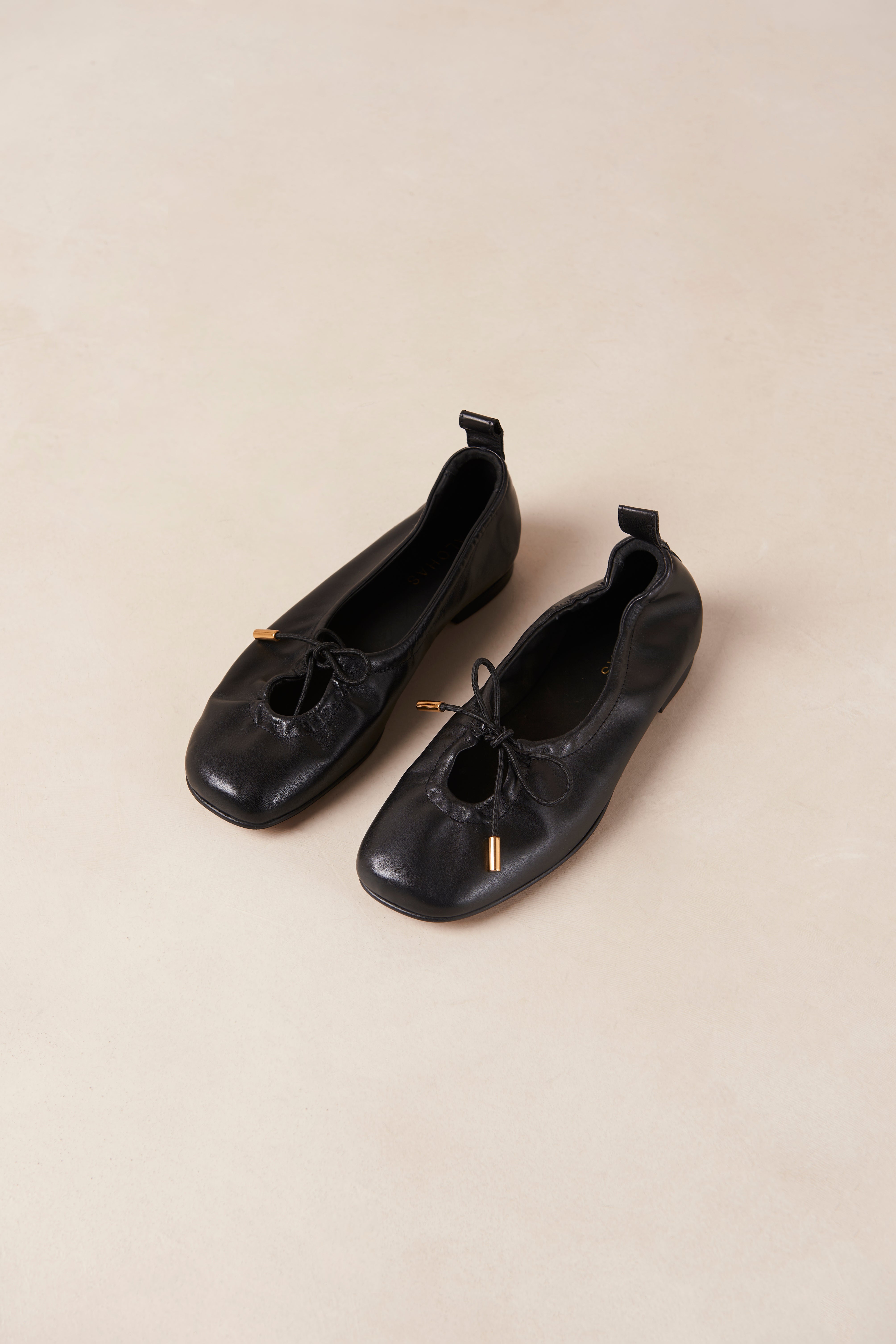 Rosalind Ballet Flat - Black Leather - Alohas – Twist Fashions Inc.