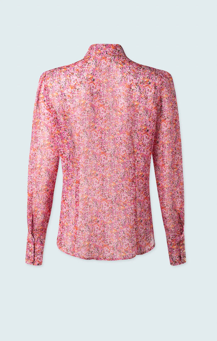 Printed Long Sleeve Blouse - Pink Floral