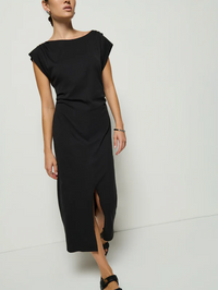 Salma Pleated Dress - Jet Black