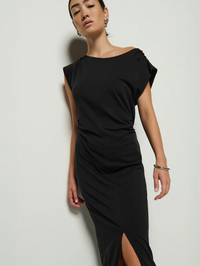 Salma Pleated Dress - Jet Black