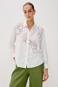 Samar Shirt - White Palm Embroidery