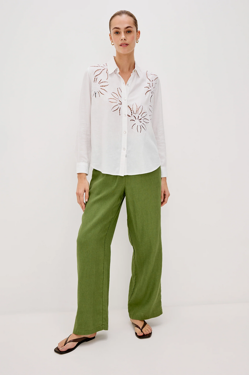 Samar Shirt - White Palm Embroidery
