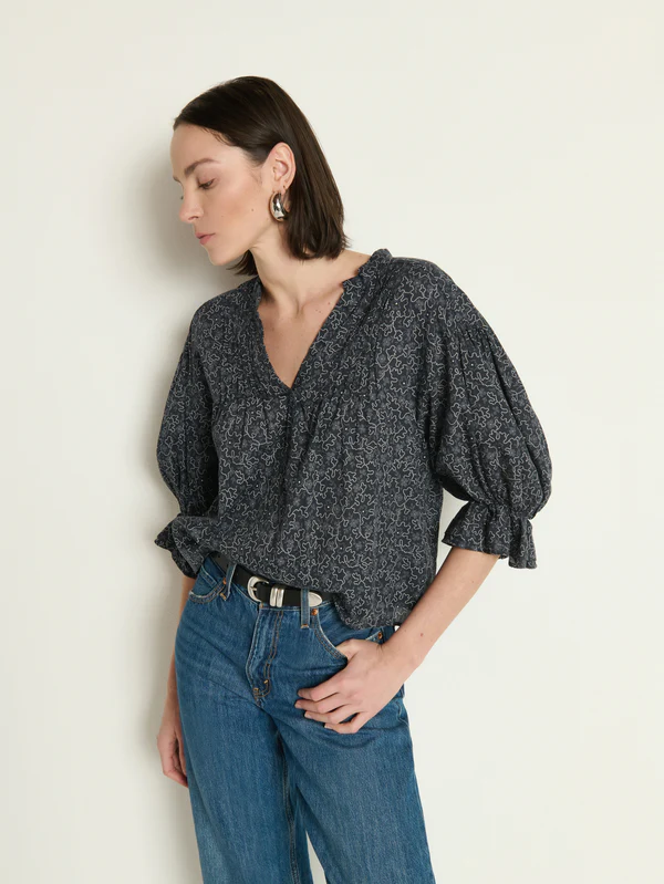 Scarlet Pintuck Blouse - Santa Fe Floral