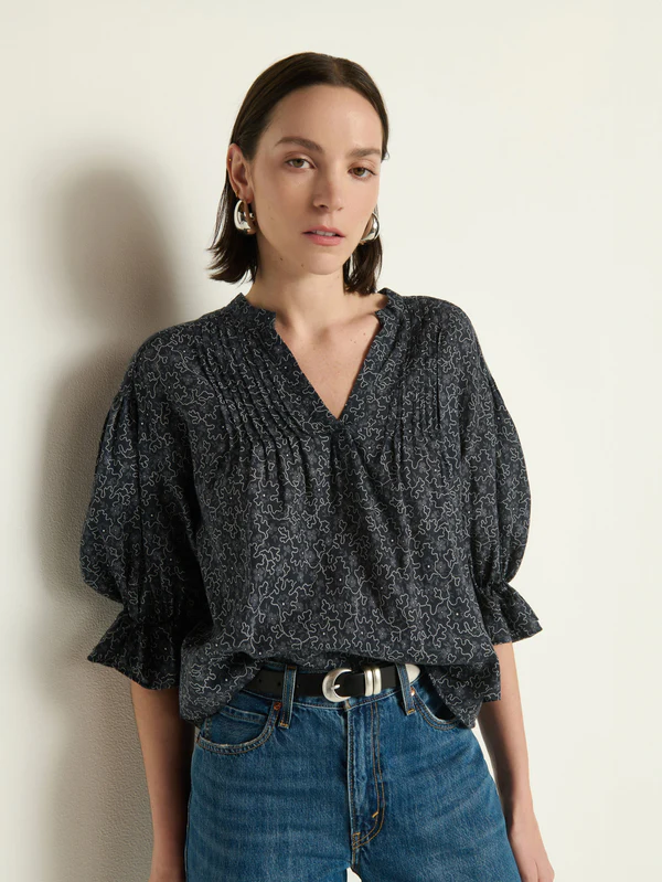 Scarlet Pintuck Blouse - Santa Fe Floral