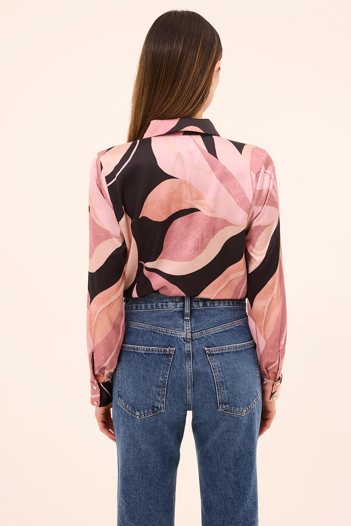 Celine Top - Moody Abstract Flora Satin