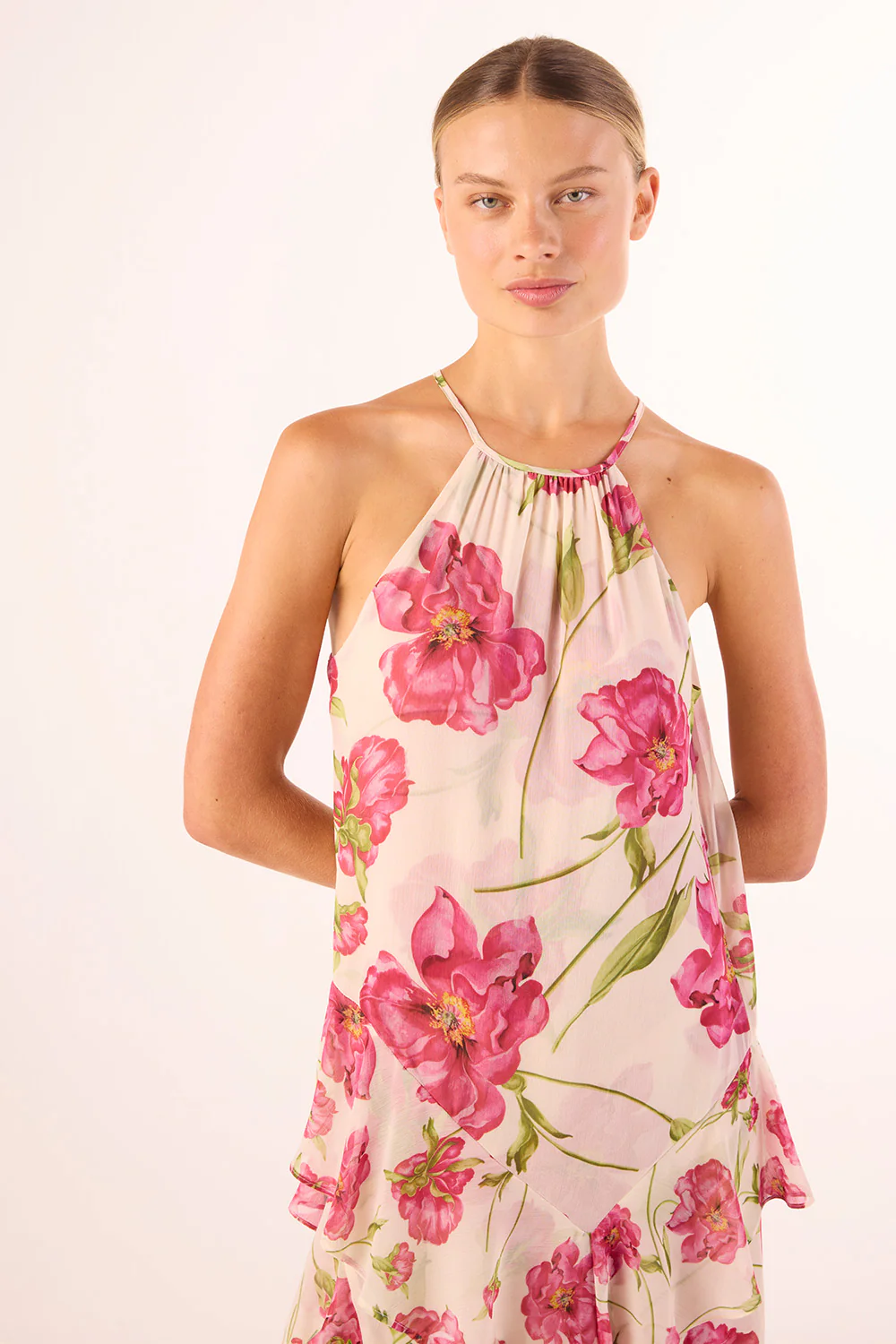 Novah Dress - Fuchsia Blooms Mix