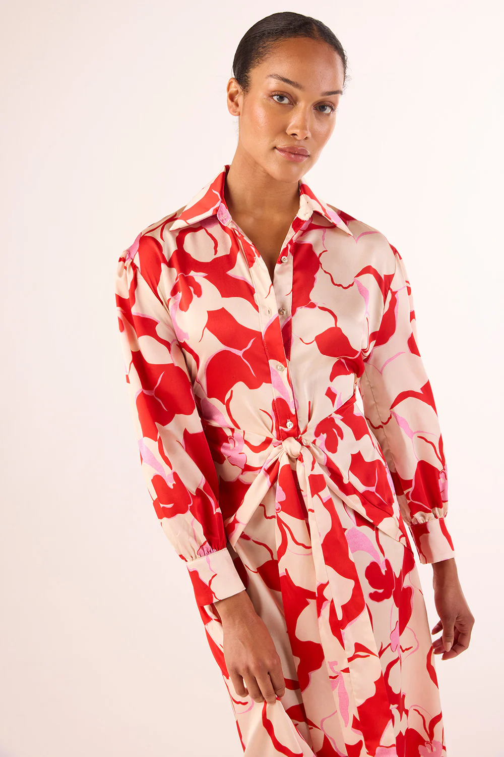 Kasbah Dress - Abstract Orchid Satin