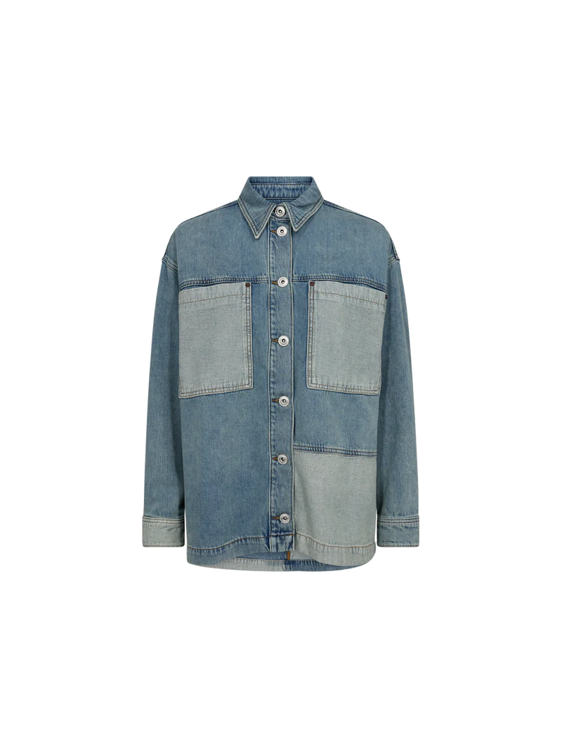 Lydia Block Shirt - Mid Blue