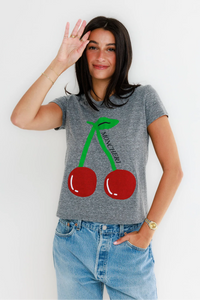 Mon Cheri Cherry - Femme Crew - Heather Grey