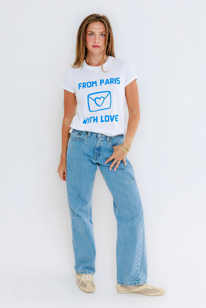 With Love From Paris - Femme Crew - White