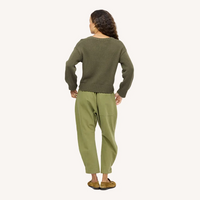 Saturday V Neck Sweater - Army Green