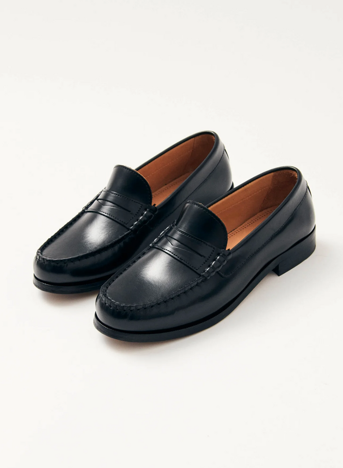 Rivet Loafers - Black Leather