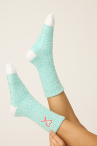 Tini Time Cozy Crew With Grip - Teal