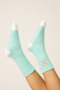 Tini Time Cozy Crew With Grip - Teal