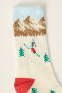 Ribbed Crew - Ski Landscape - Ivory