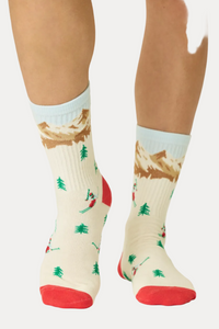 Ribbed Crew - Ski Landscape - Ivory