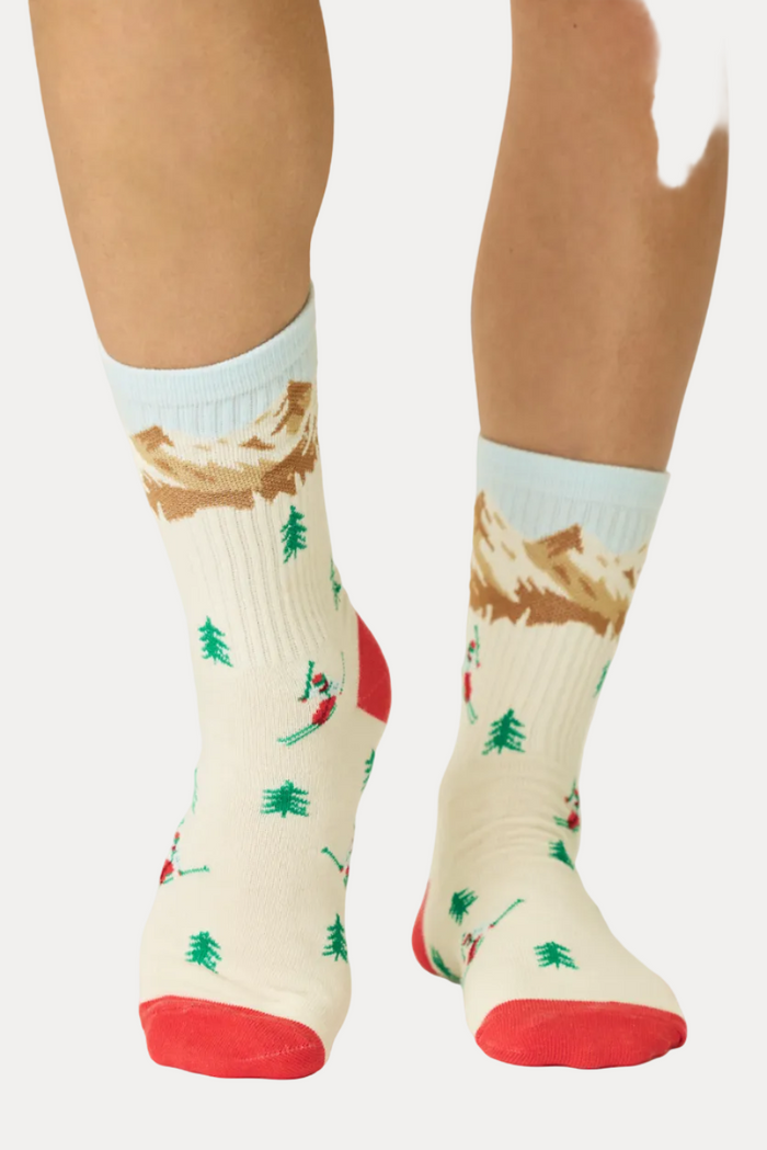 Ribbed Crew - Ski Landscape - Ivory