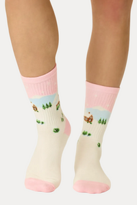 Ribbed Crew - Winter Village - Ivory
