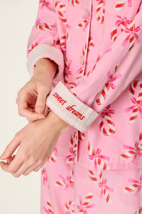 Sweeter Than Sugar Candy Cane Print Set - Baby Pink