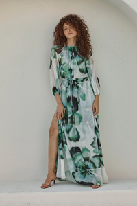 Perdita Dress - Verdant Anemone Chiffon