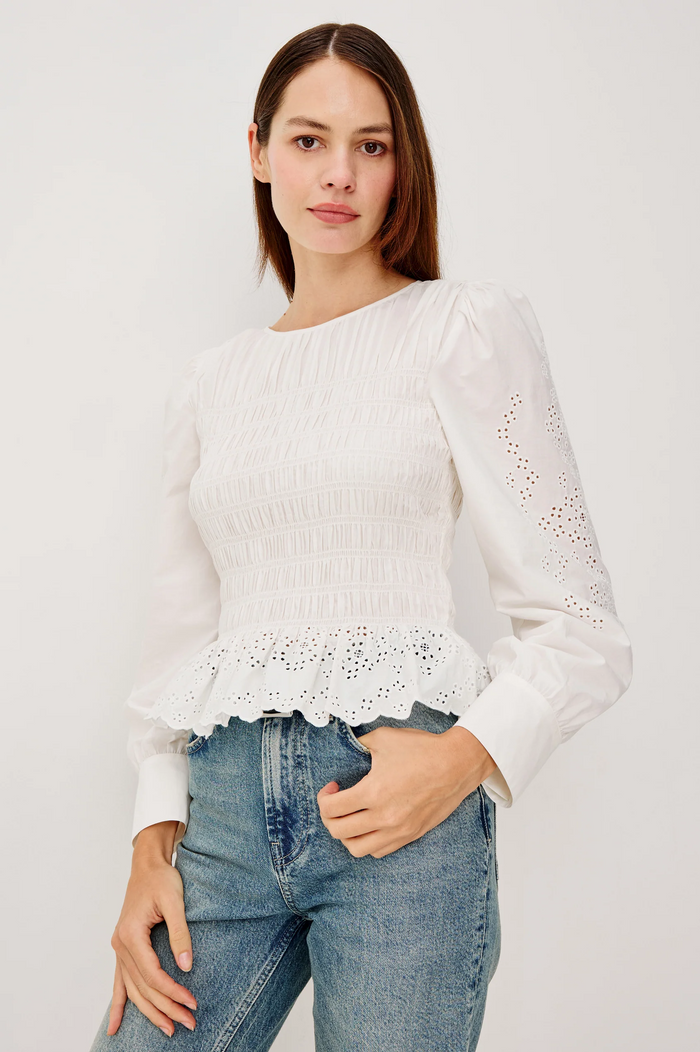 Tabi Top - White Embroidery